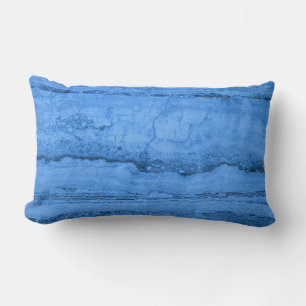 Blue Granite pattern, blue marble, blue stone Lumbar Pillow