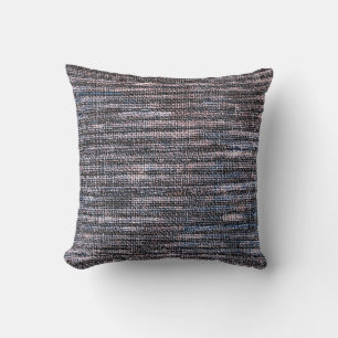 Blue grape faux weave burlap throw pillow