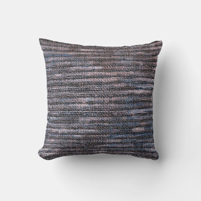 Blue grape faux weave burlap throw pillow (Front)
