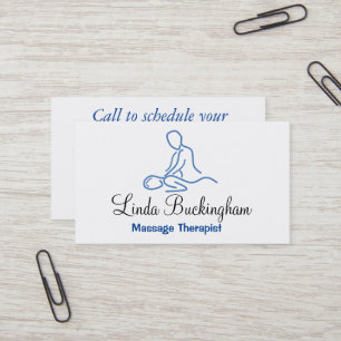 Blue Graphic Massage Therapist Logo Business Card