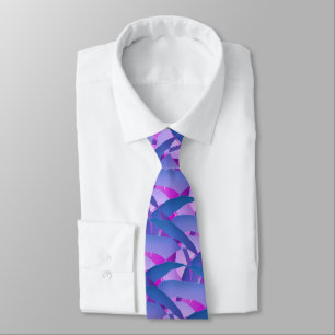 Blue Graphic Print Tie