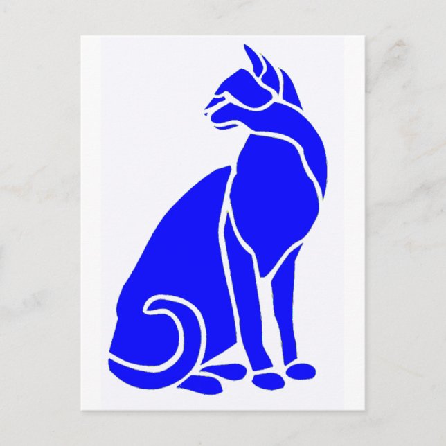 Blue Grass Cat Postcard (Front)
