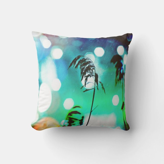 Blue Grass Drama Sparkle Outdoor Pillows (Front)