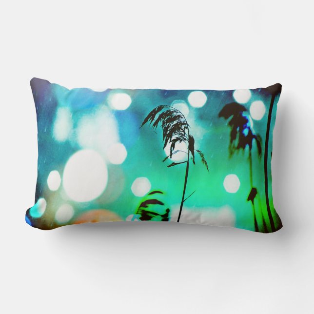 Blue Grass Drama Sparkle Throw Pillows (Front)