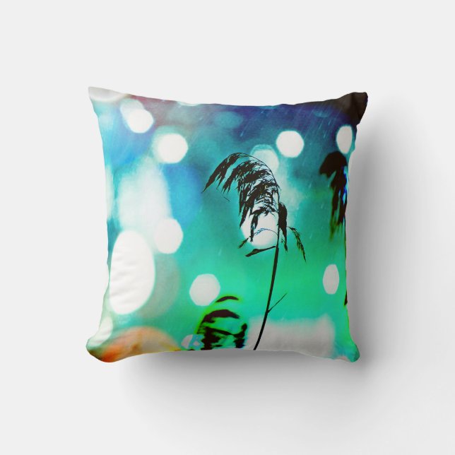 Blue Grass Drama Sparkle Throw Pillows (Front)