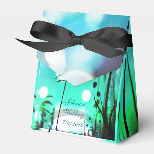 Blue Grass Sparkle Favour Box *Personalize* (Front Side)