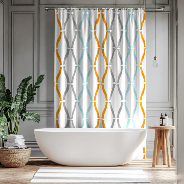 Blue, gray and orange funky stripes pattern (Creator Uploaded)