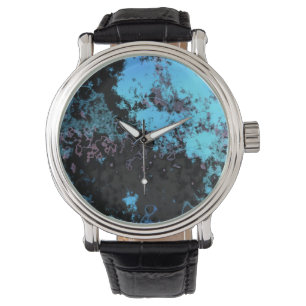 Blue, Gray and Purple Marble Abstract Watch