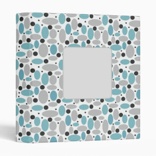 blue gray bean polka dot retro pattern home decor  binder