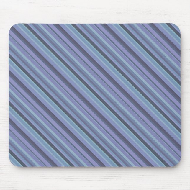 Blue-gray diagonal stripes mouse pad (Front)