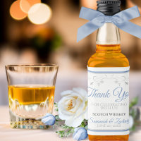 Blue & Gray Elegant Simple Wedding Thank You Mini