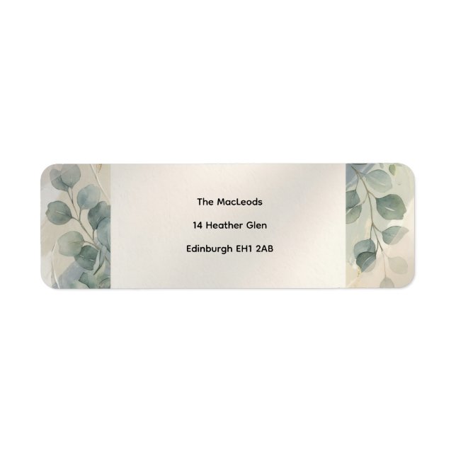Blue Gray Eucalyptus Return Address Label (Front)