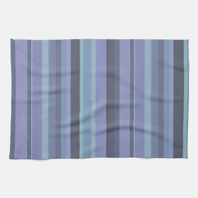Blue-gray horizontal stripes kitchen towel (Horizontal)