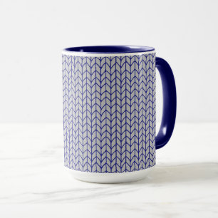 BLUE GRAY KNIT Navy Combo Mug