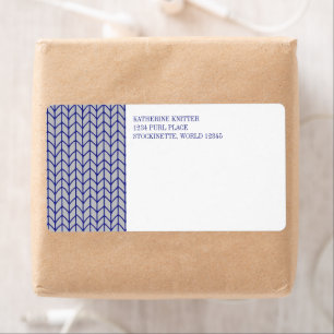 BLUE GRAY KNIT Shipping Address Labels