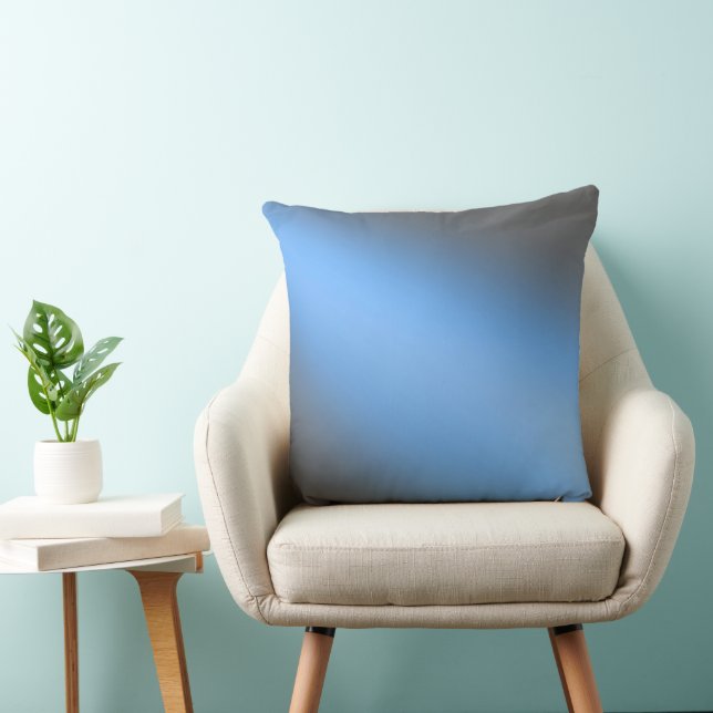 Blue  & Gray ombre moonlight  Throw Pillow (Chair)