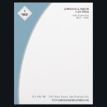 Blue & Gray Professional Add Your Logo Letterhead<br><div class="desc">Professional and practical letterhead for your business to which you can add your own logo in the top left corner on a blue and silver gray curved field. Add your contact info and website along with the name of the business and year established.</div>