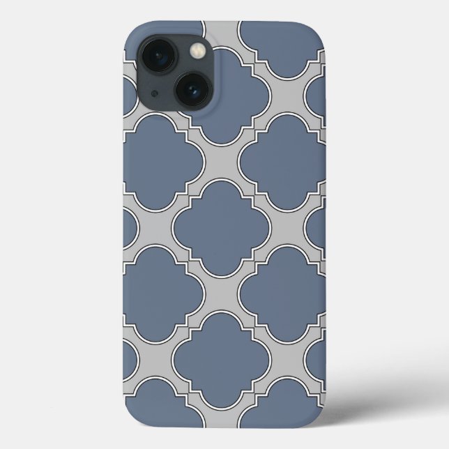 Blue-gray quatrefoil Case-Mate iPhone case (Back)