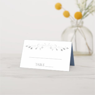 Blue & Gray Simple Elegant Wedding Place Cards