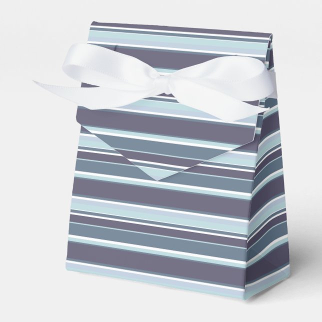 Blue-gray stripes favor box (Front Side)
