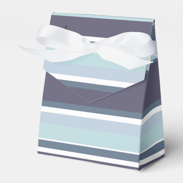 Blue-gray stripes favor box (Front Side)