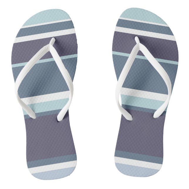 Blue-gray stripes flip flops (Footbed)