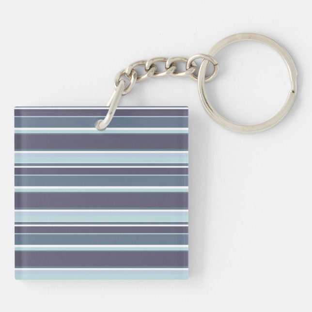 Blue-gray stripes keychain (Back)