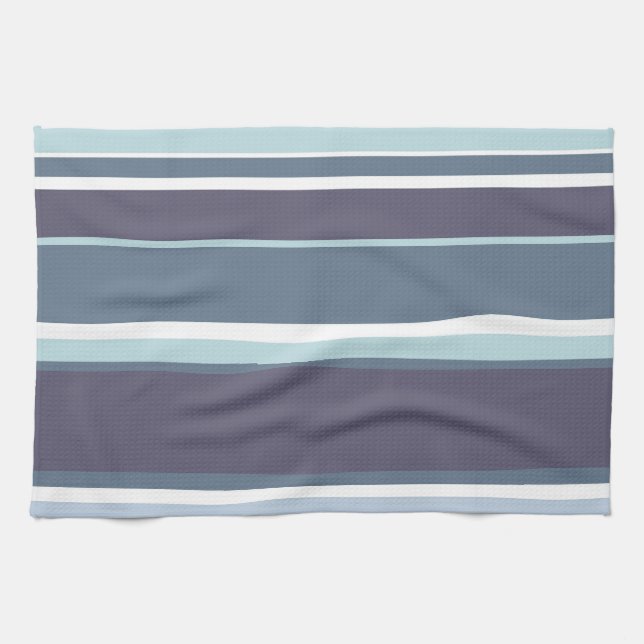 Blue-gray stripes kitchen towel (Horizontal)