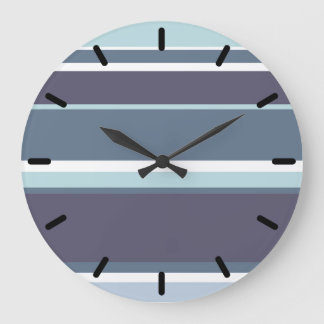 Blue-gray stripes large clock