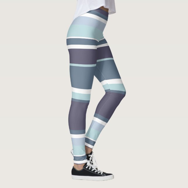 Blue-gray stripes leggings (Right)