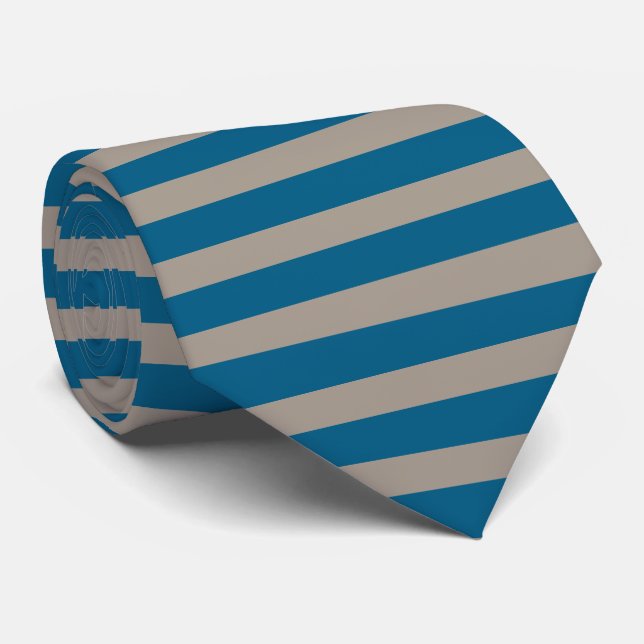 Blue Gray Stripes Seamless Pattern Tie (Rolled)