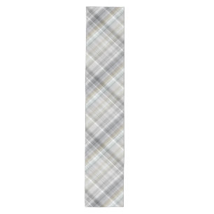 Blue/Gray/Tan Plaid Medium Table Runner