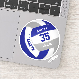 blue gray team colors girls boys volleyball