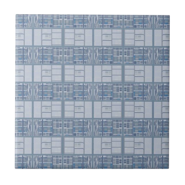Blue Gray Textured Stripe Tile (Front)