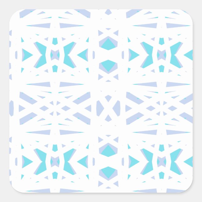 Blue Gray White Pastel Deco Pattern Baby Boy Gift Square Sticker (Front)