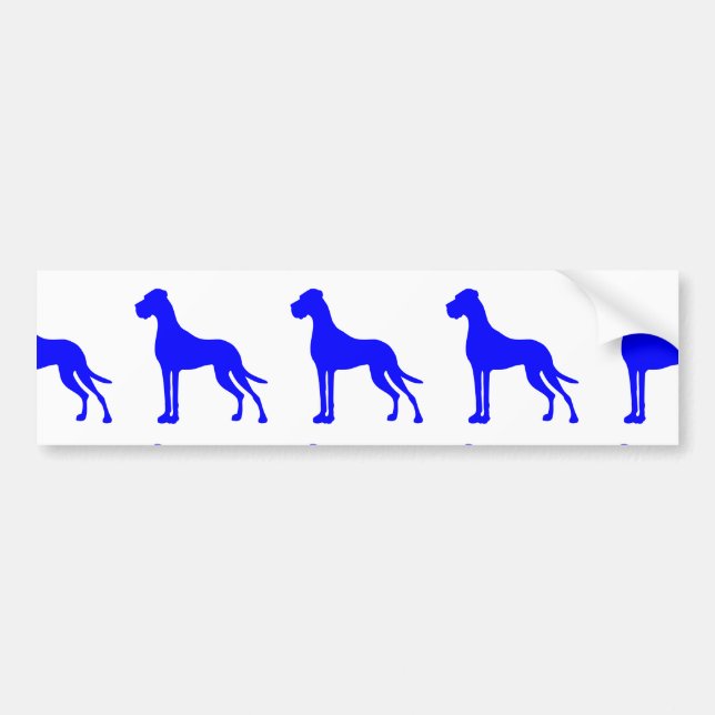 Blue Great Dane Bumper Sticker (Front)
