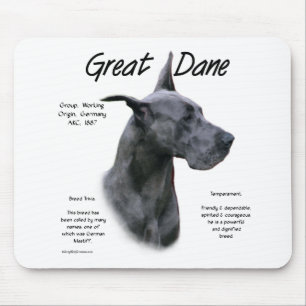 Blue Great Dane History Design Mouse Pad