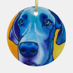 Blue Great Dane Oranment Ceramic Ornament