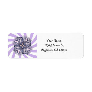 Blue Great Dane Pinwheel Labels