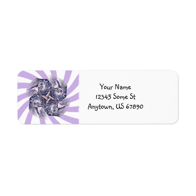 Blue Great Dane Pinwheel Labels (Front)