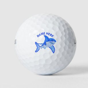 Blue Great White Shark Colourful Sea Animal Golf Balls