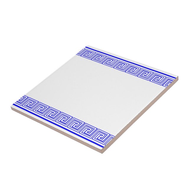 Blue Grecian Frieze Pattern Tile (Side)