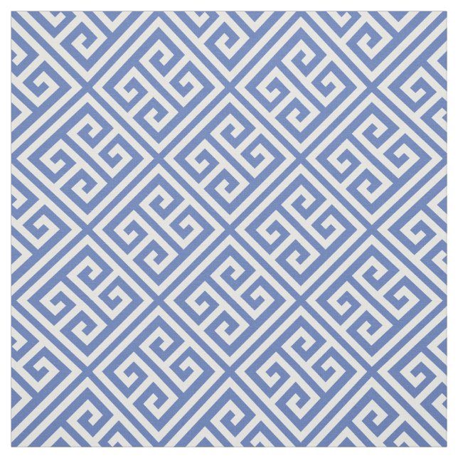 Blue Greek Key Fabric (Swatch)