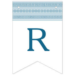 Blue Greek Toga Birthday Party with Stone Elements Bunting Flags