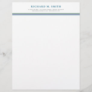 Blue Green 3 Lines Professional Name Contact Letterhead