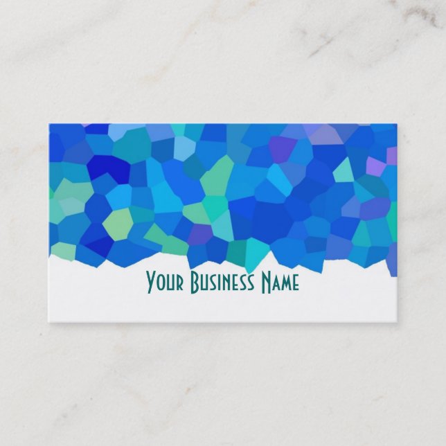 Blue, Green Abstract Business Card (Front)