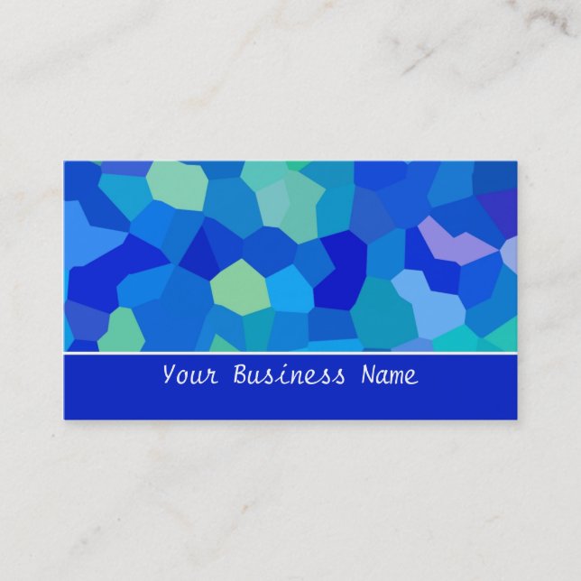 Blue, Green Abstract Business Card (Front)