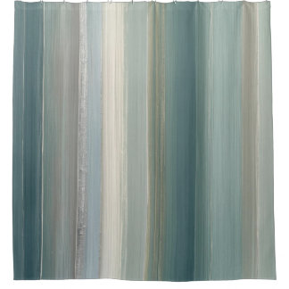 Blue Green Abstract Coastal Stripe