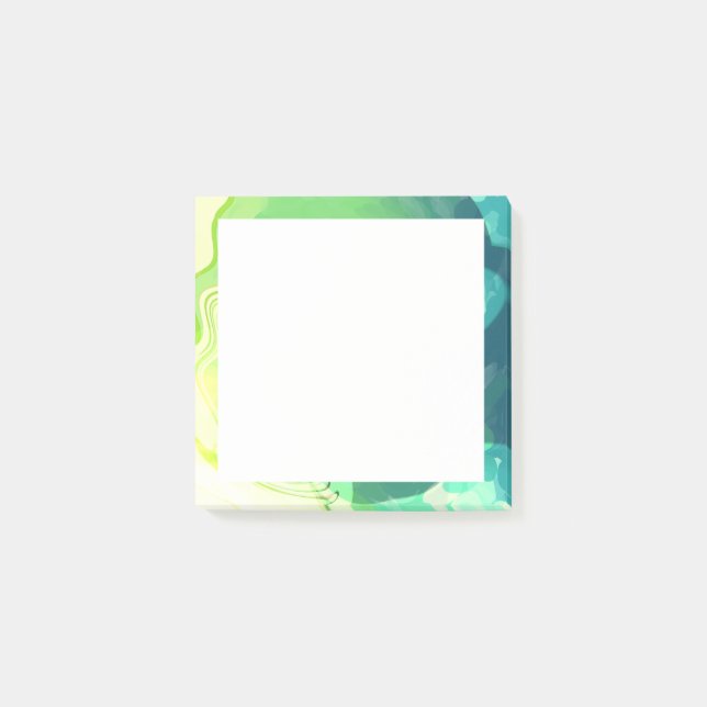 Blue Green Abstract Ocean Post-it Notes (Front)