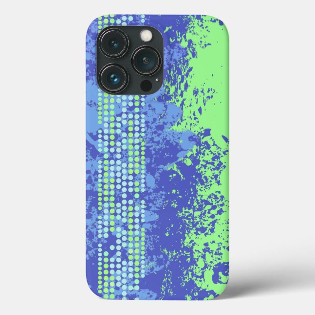 Blue green abstract surf beach iphone case (Back)